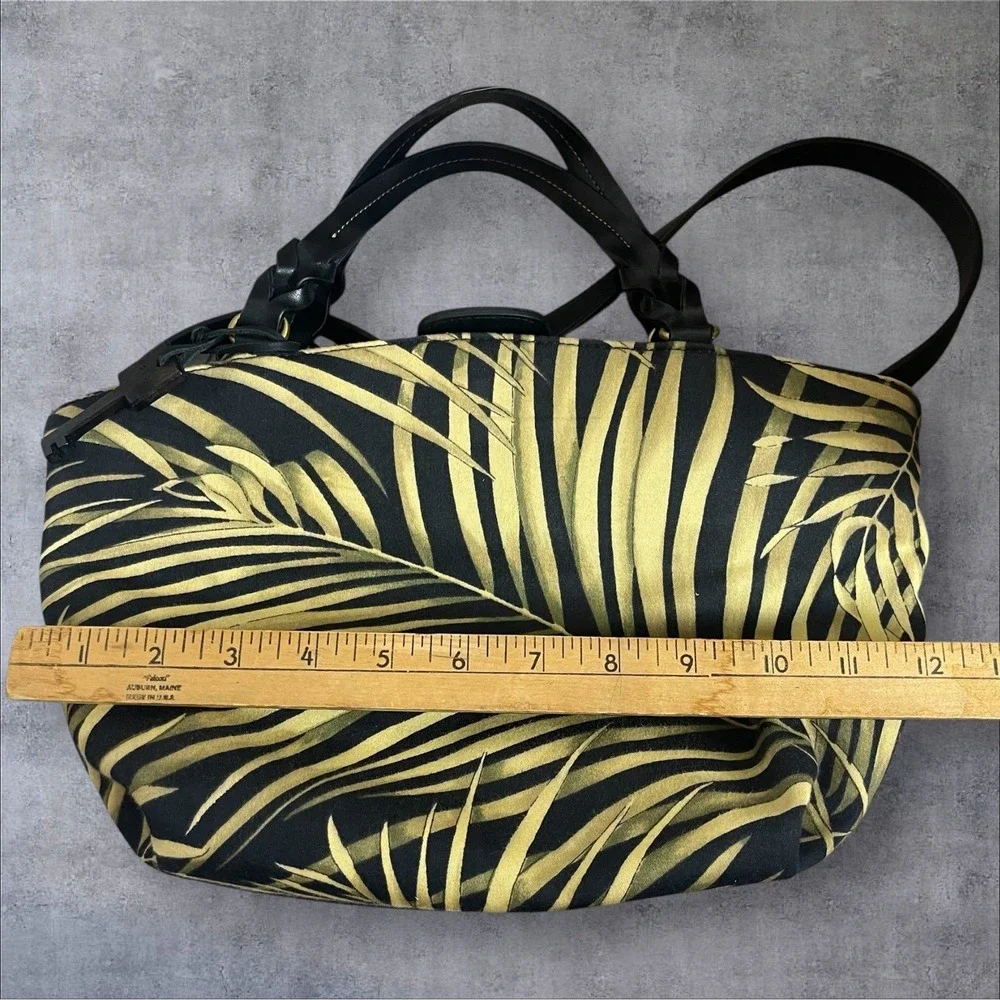 Vintage Y2K Fossil Handbag Fan Palm Print Crossbody Double Handle Satchel Tote